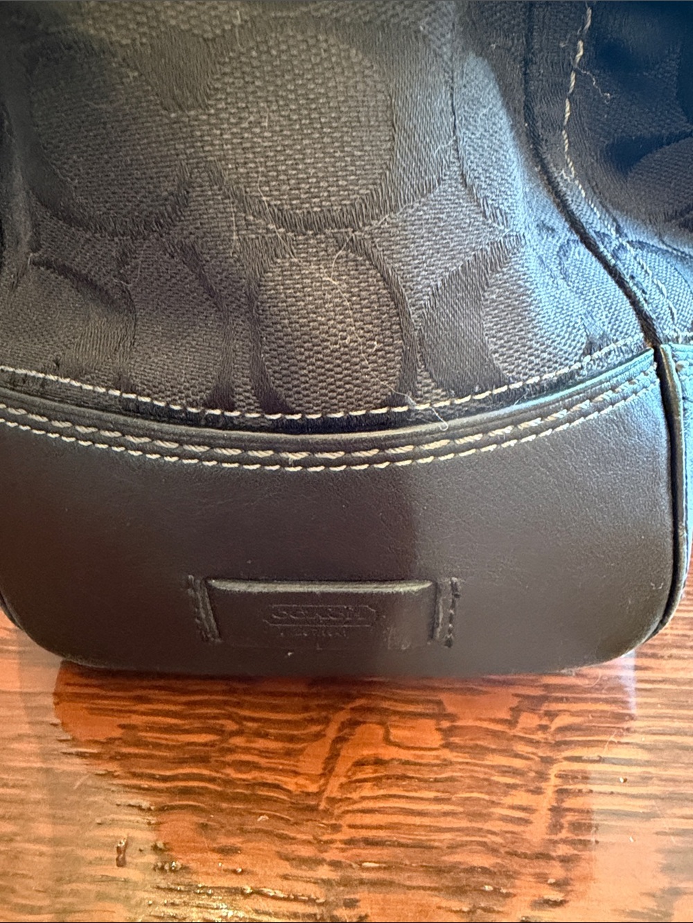 Coach Signature Hampton Flap Satchel Shoulder Bag Black Canvas - Picture 5 of 16